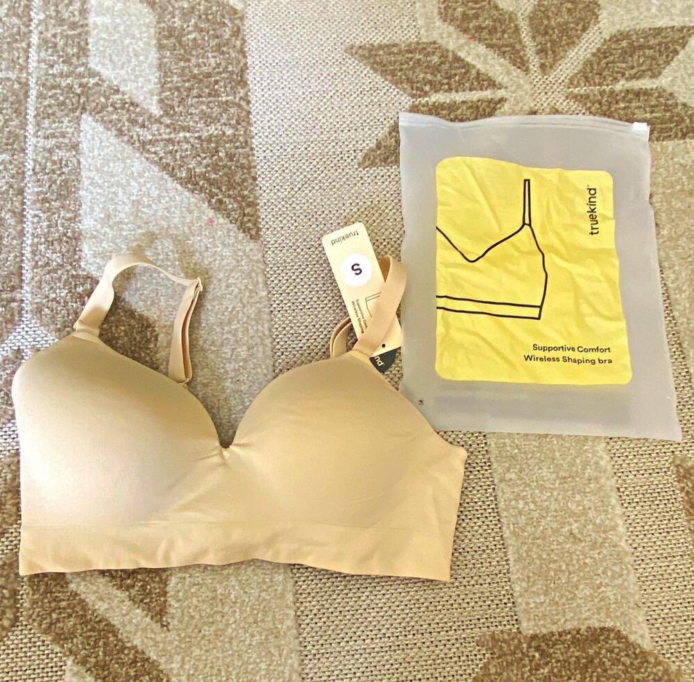 truekind Supportive Comfort Wireless Shaping Bra Adjustable Straps Beige S